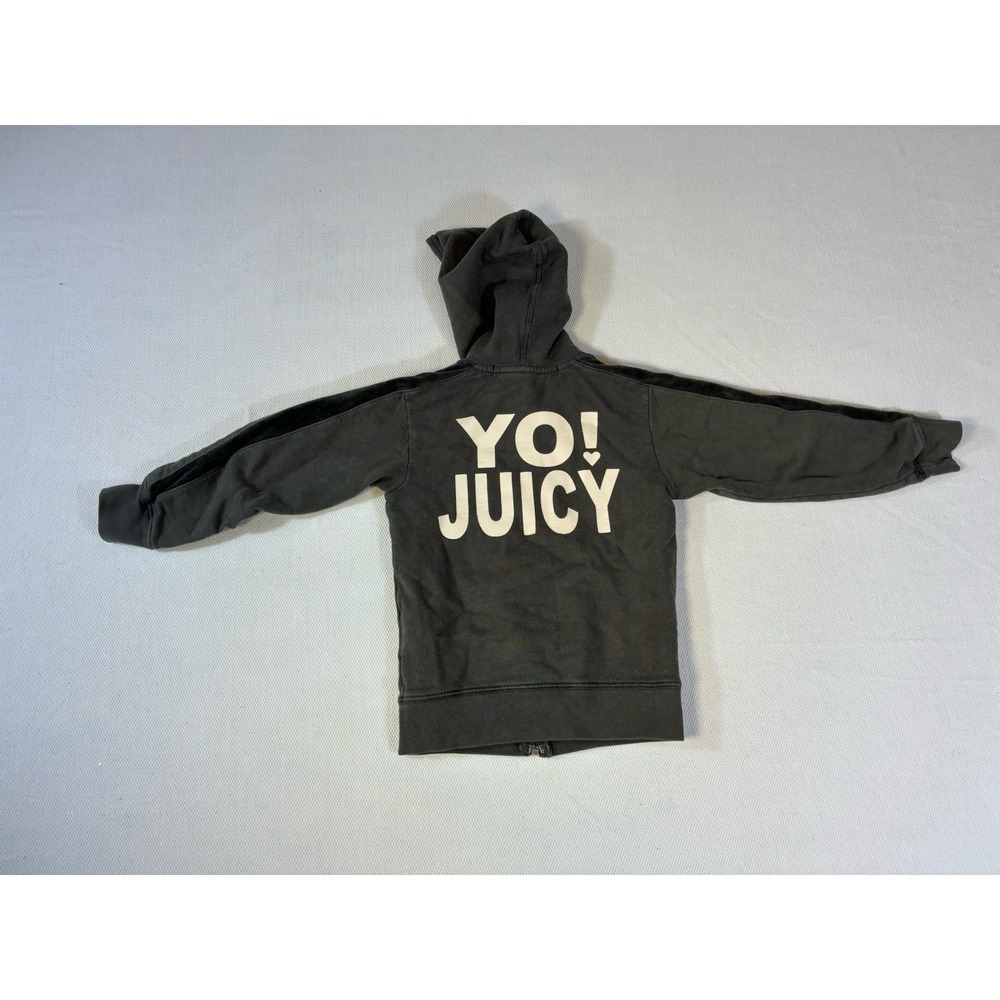 Vintage Juicy Couture‎ Baby Girl Full Zip Hoodie Size 4 Gray Yo Juicy Graphic
